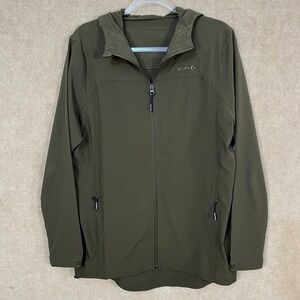 MUSKOX Men's Forest green Performance Stretch Full Zip Hooded Windbreaker Size M